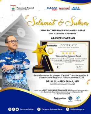 Transformasi Digital Berbuah Manis, Pemprov Sulbar Terima Penghargaan Tingkat Nasional